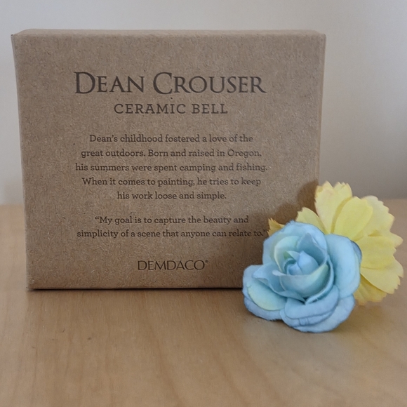 NWT DEMDACO Watercolor Wildflowers Stoneware Hanging Mini Bell Ornament - Picture 3 of 7